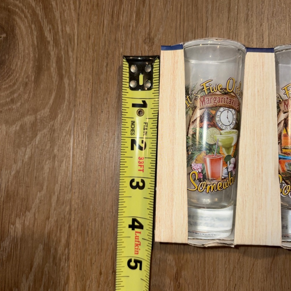 New 4 Margaritaville Shot Glasses It's 5 O'clock Somewhere Glass Set 2.2 Oz - Picture 5 of 11